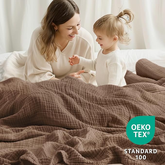 100% Cotton Muslin Blanket Twin 60" x 80", Breathable and Lightweight Cotton - Image 5