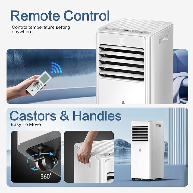 10,000 BTU Portable Air Conditioners for Rooms Up to 450 Sq.Ft,4-in-1 Cooling & Dehumidifier Air Conditioning Unit with Remote,Smart AC Unit with Installation Kit for Home/Office-DeskoryOffice
