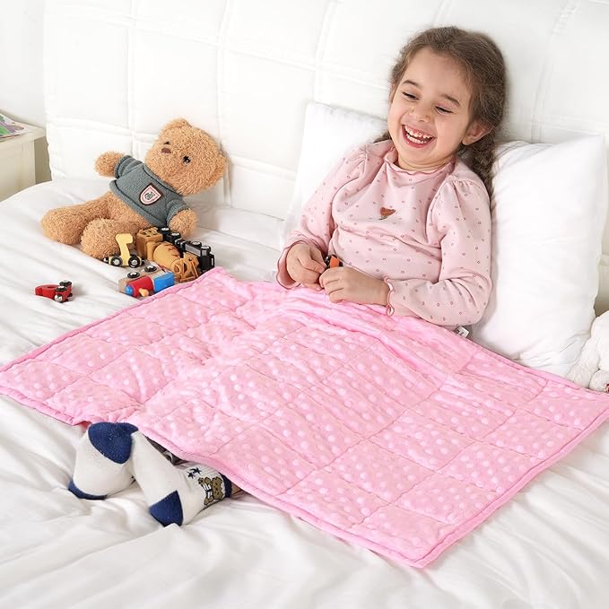 Kivik Weighted Lap Pad, Minky Dots Small Weighted Blanket 2lbs, Ultra-Soft by Kivik