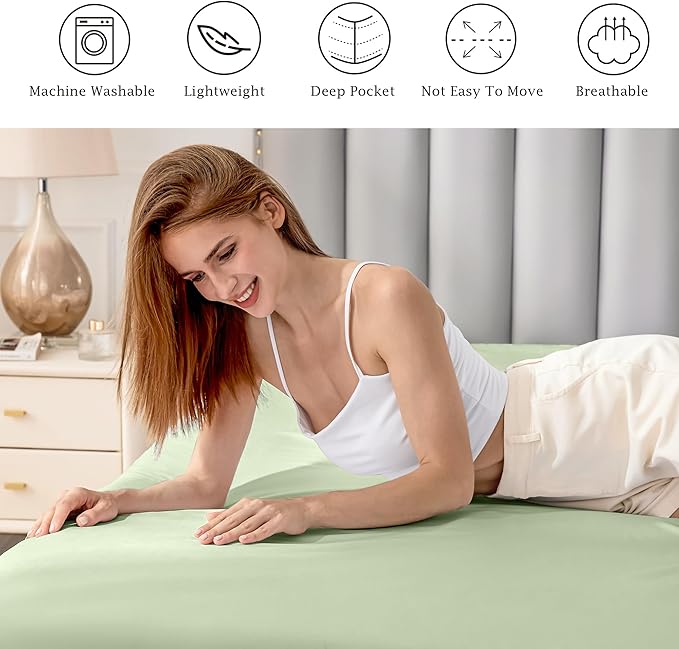 FreshCulture Pure Cotton Fitted Sheets King Size, 300 Thread Count Percale - Image 5