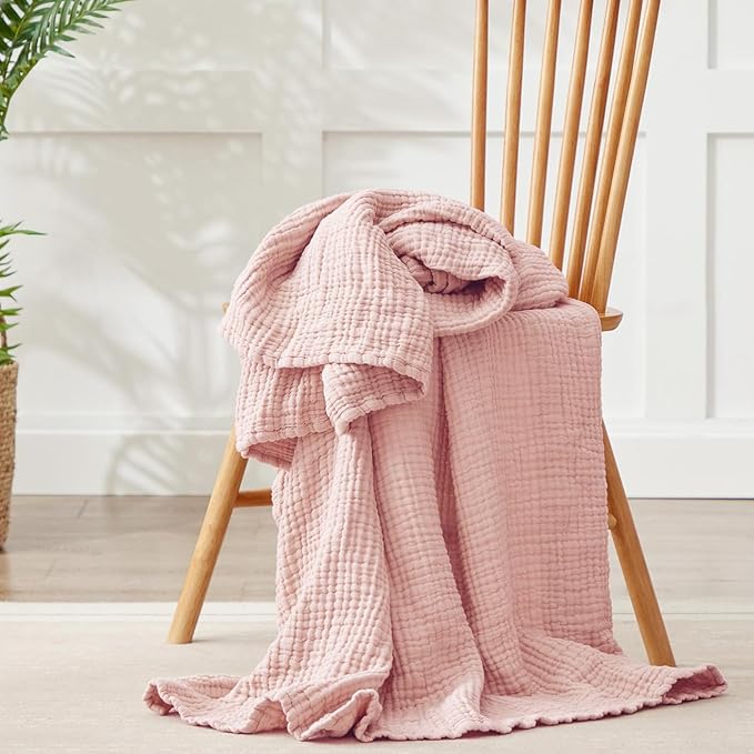 100% Cotton Muslin Blanket 50"x 60", 6 Layers Breathable and Lightweight Cotton - Image 5