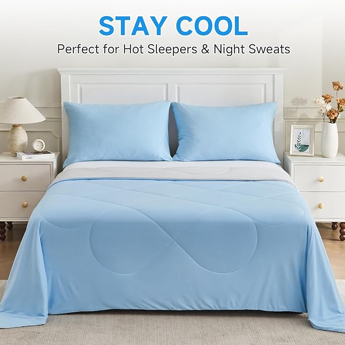 HOMFINE Cooling Comforter Twin Size, Japanese Double-Sided Cold Tech Fabric - Image 5