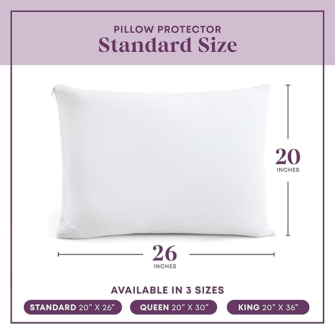CirclesHome Pillow Protectors 4 Pack Standard Zippered - Image 6