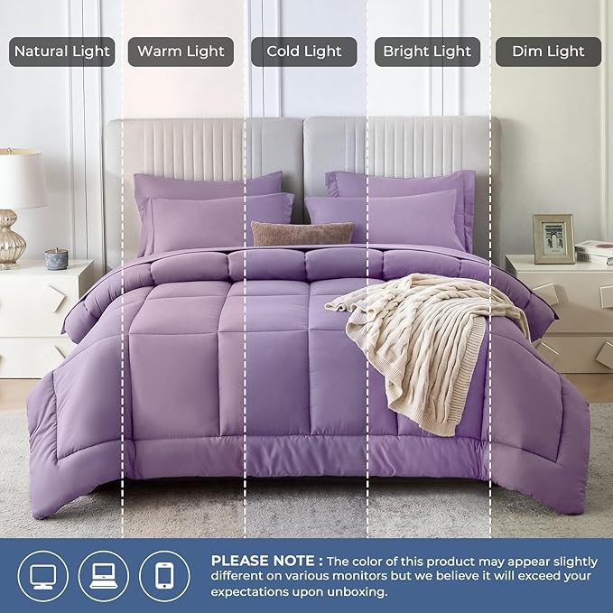 Sasttie King Size Comforter Set, 7 Pieces Bed in a Bag King, Complete Bedding - Image 7
