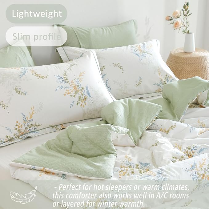 LEMIROE White Cotton Comforter Twin Size 2Pcs - Image 3