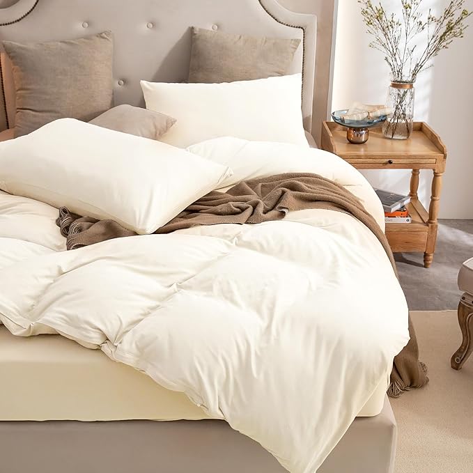 PURE ERA Jersey Knit Duvet Cover Set 100% T-Shirt Cotton Super Soft Comfy 2pc - Image 3