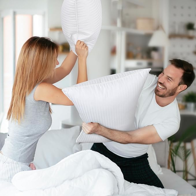 COZSINOOR Goose Feather Pillows Queen Size Set of 2 - Image 2
