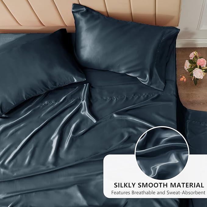 CozyLux Satin Sheets Full Size Sheets - Image 3