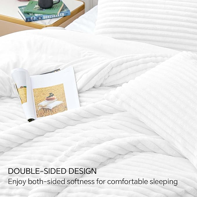 BEDELITE Fleece Oversized Queen Comforter Set -Super Soft & Warm Fluffy Bright - Image 5