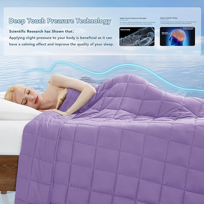 Topcee Weighted Blanket for Adults Twin Size Soft Cooling Heavy Blanket Sleeping - Image 3