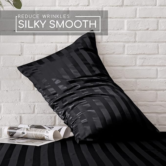 MR&HM Satin Bed Sheets, Queen Size Sheets Set - Image 4