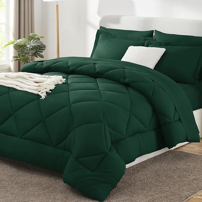 CozyLux King Size Comforter Set Emerald Green by CozyLux