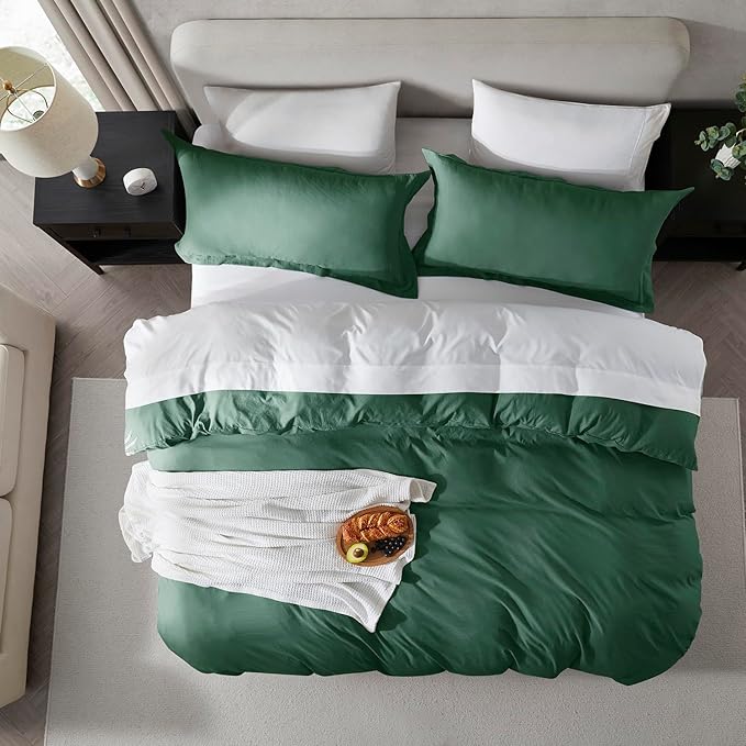 Nestl Dark Green Duvet Cover King Size - Image 5
