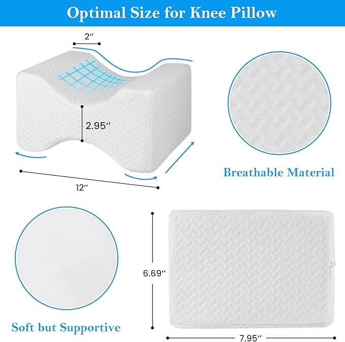 BlissTrends Memory Foam Knee Pillow, Knee Pillow - Image 3