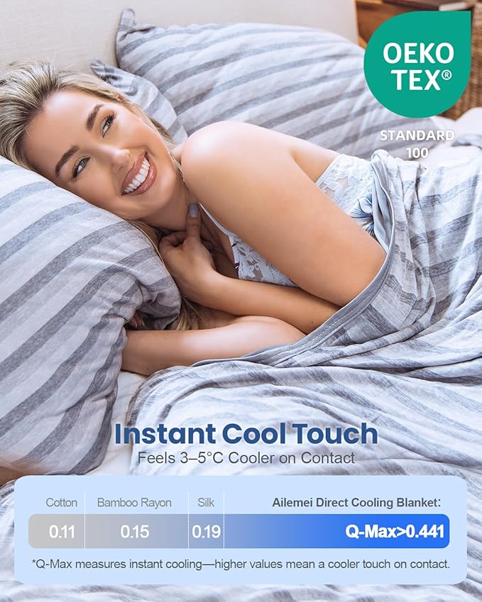 Ailemei Direct Cooling Blanket for Hot Sleepers, Double Sided Cold Effect - Image 4