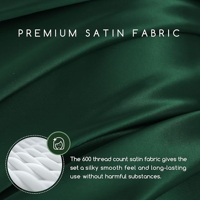 MR&HM Satin Bed Sheets, King Size Sheets Set - Image 3