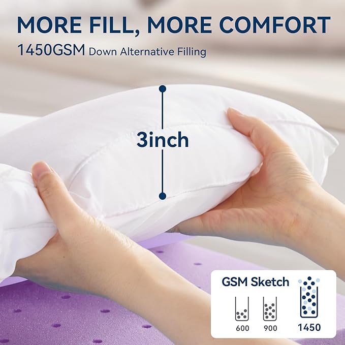 BDEUS Dual Layer 5 Inch Memory Foam Mattress Topper Twin XL Size - Image 4