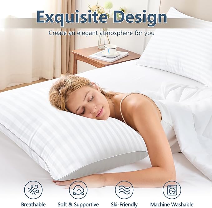 CozyLux Pillows King Size Set of 4, Cooling Hotel Quality Bed Pillows - Image 2