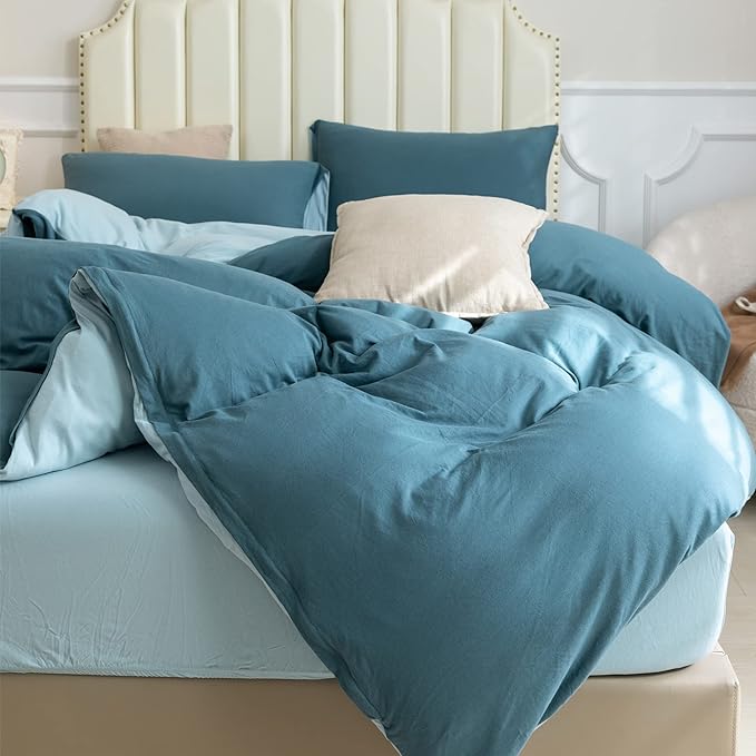 PURE ERA Jersey Knit Duvet Cover Set 100% T-Shirt Cotton Super Soft Comfy 3pc by PUREERA