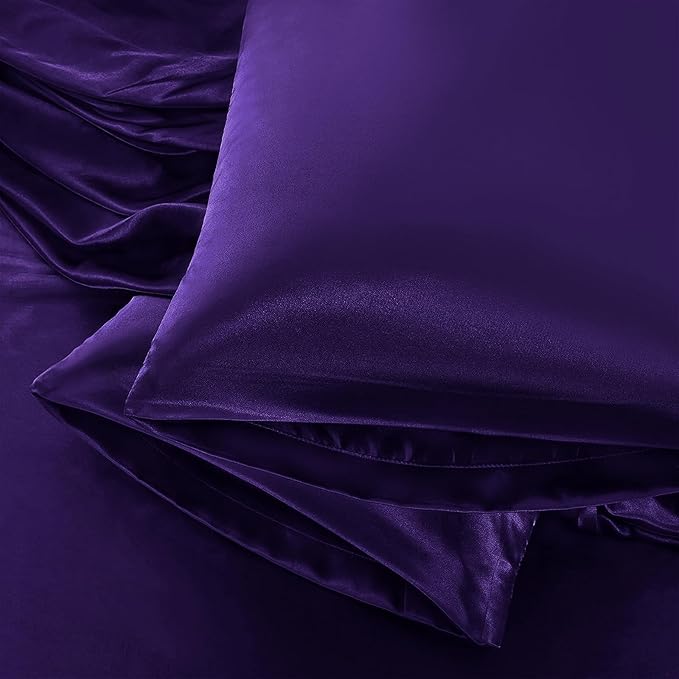 Aormenzy Satin Pillow Cases for Women King Size Set of 2, Fade Resistant by Aormenzy