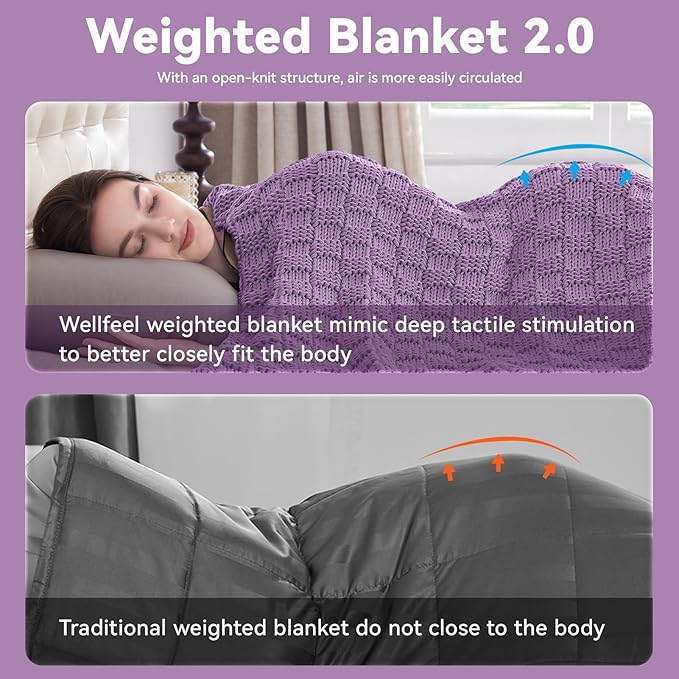 Knitted Weighted Blanket Adult, No Beads Heavy Blanket 50” x 60'' 5lbs - Image 8
