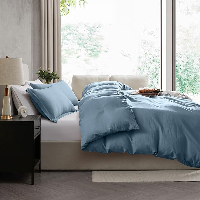 Nestl Stone Blue Duvet Cover King Size - Image 7
