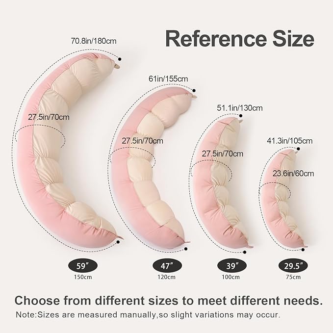 Peallow(Pat. Pend) – Long Round Body Pillow for Adults, Bolster Pillow for Sleeping, Soft and Supportive Pillow for Sleeping & Lumbar Support