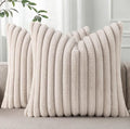 Pallene Faux Fur Plush Throw Pillow Covers 20x20 Set of 2, Luxury Soft Fluffy by PALLENE