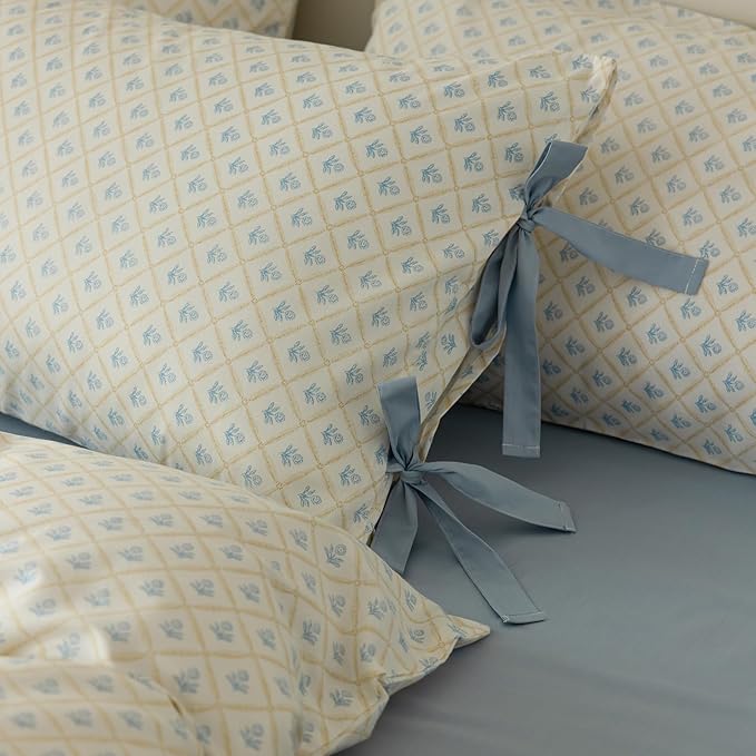 mixinni Blue Floral Duvet Cover Set King - Image 8