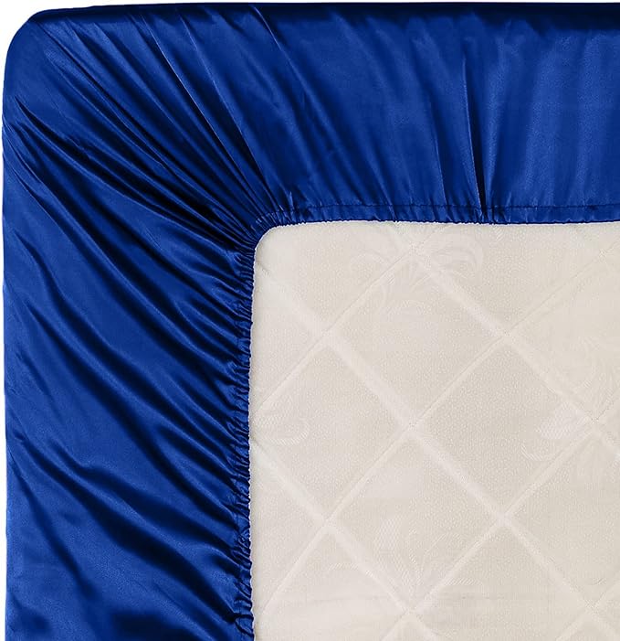 Homiest Royal Blue Satin Fitted Sheet - Image 6