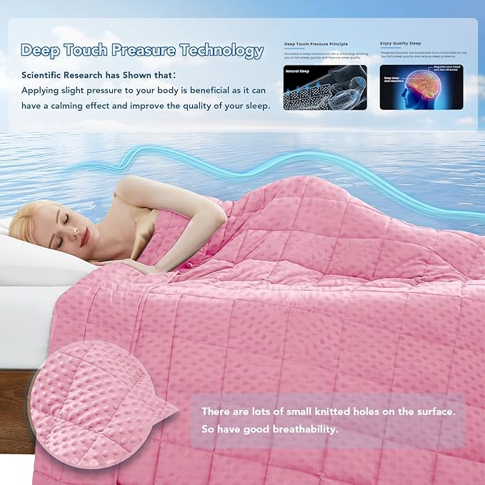 Topcee Weighted Blanket for Adults, Minky Dots Heavy Blanket for 110-130lbs - Image 3