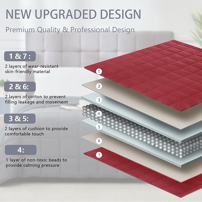Red Weighted Blanket for Adults 15lbs, Twin Full Size Cooling Heavy Throw - Image 5