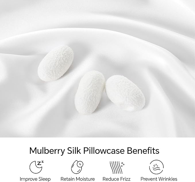 INFIIXSO Mulberry Silk Pillow Cases King Size Set of 2, Silk Pillowcase - Image 2