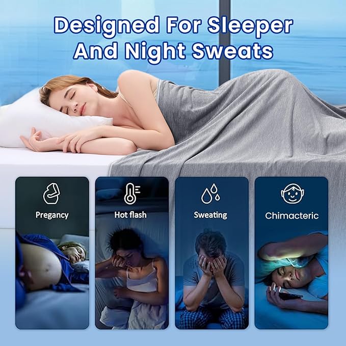 Topcee Cooling Blanket for Sweats Absorbs Heat to Keep Adults Cool on Warm - Image 4