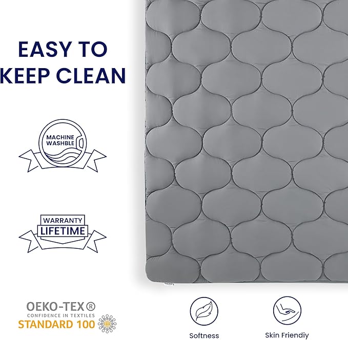 SLEEP ZONE King Mattress Pad, Cooling Breathable Fluffy Soft Mattress Protector - Image 5