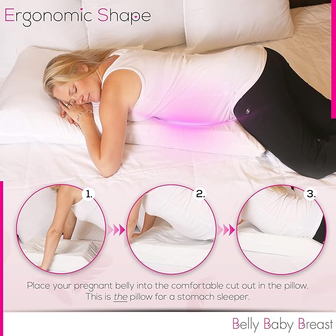Belly Pillow, Pregnancy Pillow for Stomach Sleepers, USA Made, No Odor - Image 4