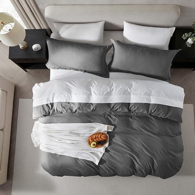 Nestl Grey Duvet Cover Queen Size - Image 5