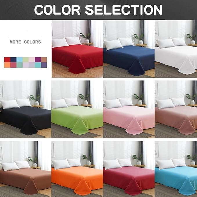 Microfiber Queen Bedding Flat Sheet, Ultra Soft and Wrinkle, Stain Resistant - Image 5