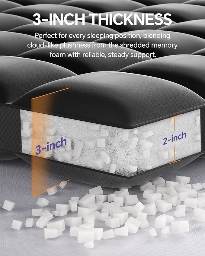 ChiXpace Dual Layer 5 Inch Memory Foam Mattress Topper King - Image 2