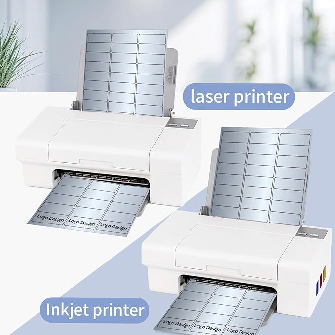 1" x 2-5/8" Address Labels- Matte Silver Mailing Labels Stickers for Laser/Inkjet Printer-Permanent Adhesive Stickers-DeskoryOffice