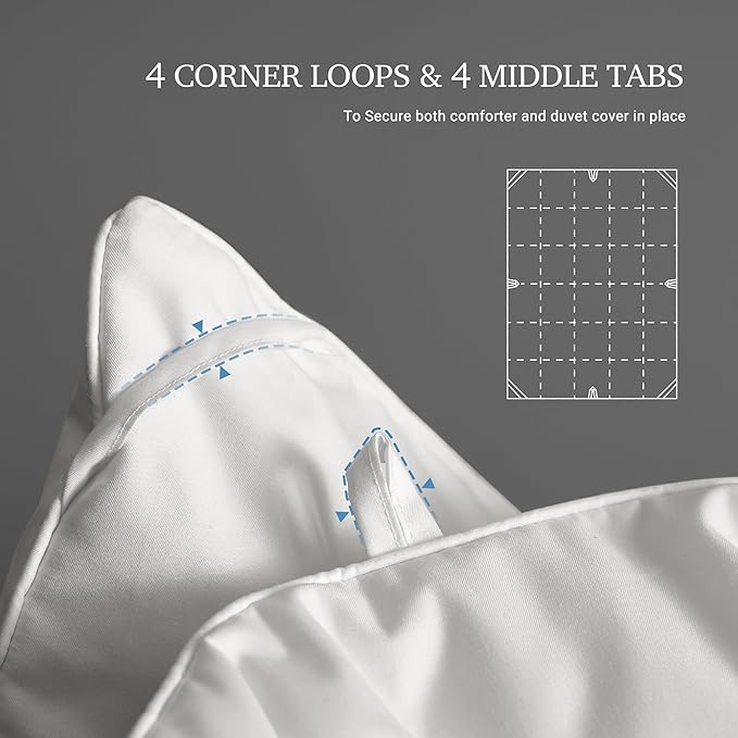 Hotel Grand White Goose Feather Down Fiber Comforter King Size, 100% Cotton - Image 4
