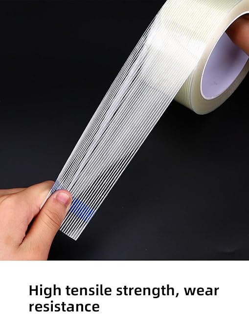 1/2 inch Mono Filament Strapping Tape, Heavy Duty Reinforced Filament Tape, Clear Fiberglass Reinforced Packing, (14 Rolls, 378yds Total)-DeskoryOffice