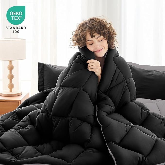 MUXHOMO 5 Pieces Twin XL Comforter Set, Reversible Bed in a Bag Twin XL Size - Image 2