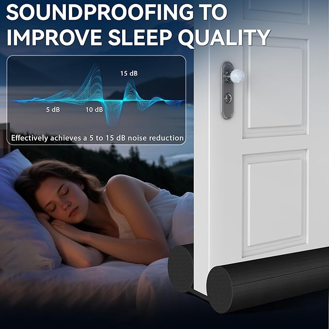 (2 Pack) Under Door Draft Stopper, Under Door Blocker Size of Adjustable Size from 30" to 36", Easy Install,Gap Filler, Reduces Air Draft, Noise & Sound, Door Seal for Improved Insulation