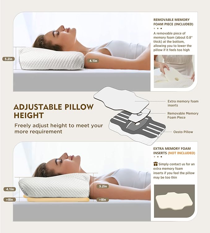 Osteo Cervical Pillow for Neck Pain Relief, Hollow Design Odorless Memory Foam - Image 4