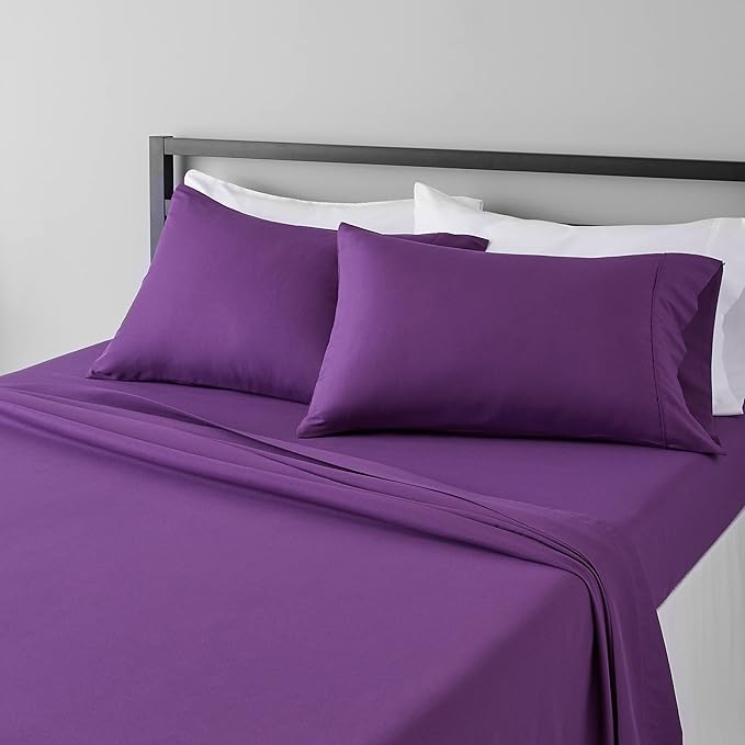 Amazon Basics Breathable Ultra-Soft Microfiber 4 Piece Bed Sheet Set by AmazonBasics