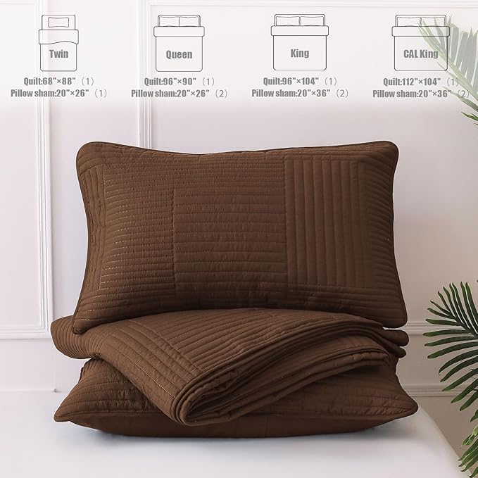 Whale Flotilla Ultra Soft Queen Quilt Bedding Set, Lightweight Microfiber Brown - Image 7