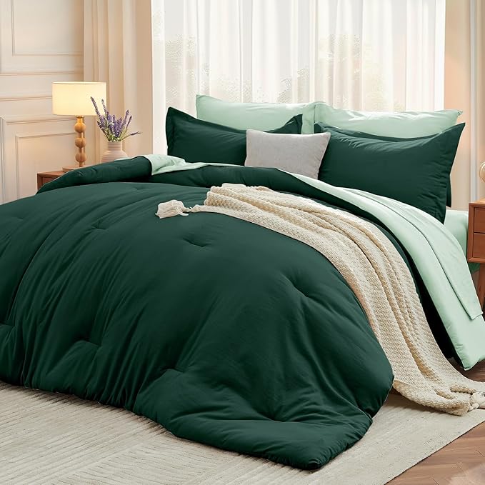 MUXHOMO 7 Pieces Full Comforter Set, Soft Bed in a Bag Full Size, All Season by MUXHOMO
