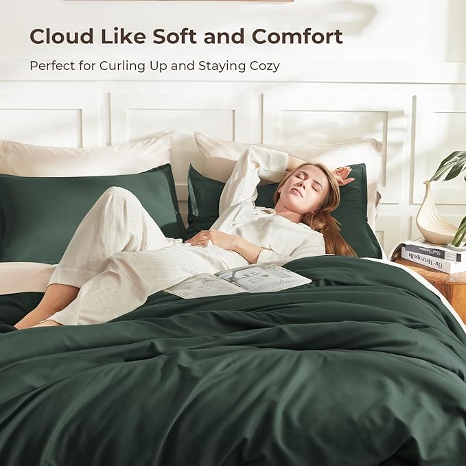 Litanika Forest Green Comforters Oversized King Size, 3 Pieces Lightweight - Image 2
