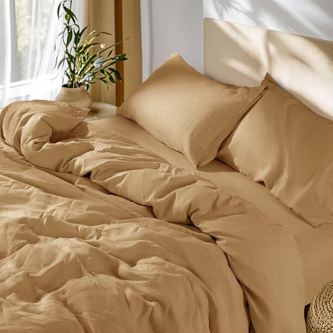 SONORO KATE 100% French Linen Duvet Cover Queen Size, Soft Breathable by SONOROKATE